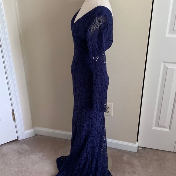 Lulus Natural Beauty Navy Blue Lace Long Sleeve Maxi Dress Size XS - Picture 6 of 13